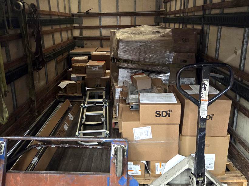 Heavy Hitter's box truck loaded floor to ceiling with palletized commercial freight