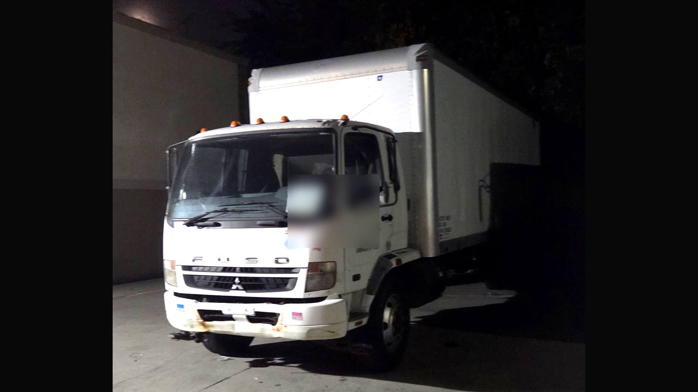 Heavy Hitter Transport's actual 22-foot Fuso box truck on location in New York